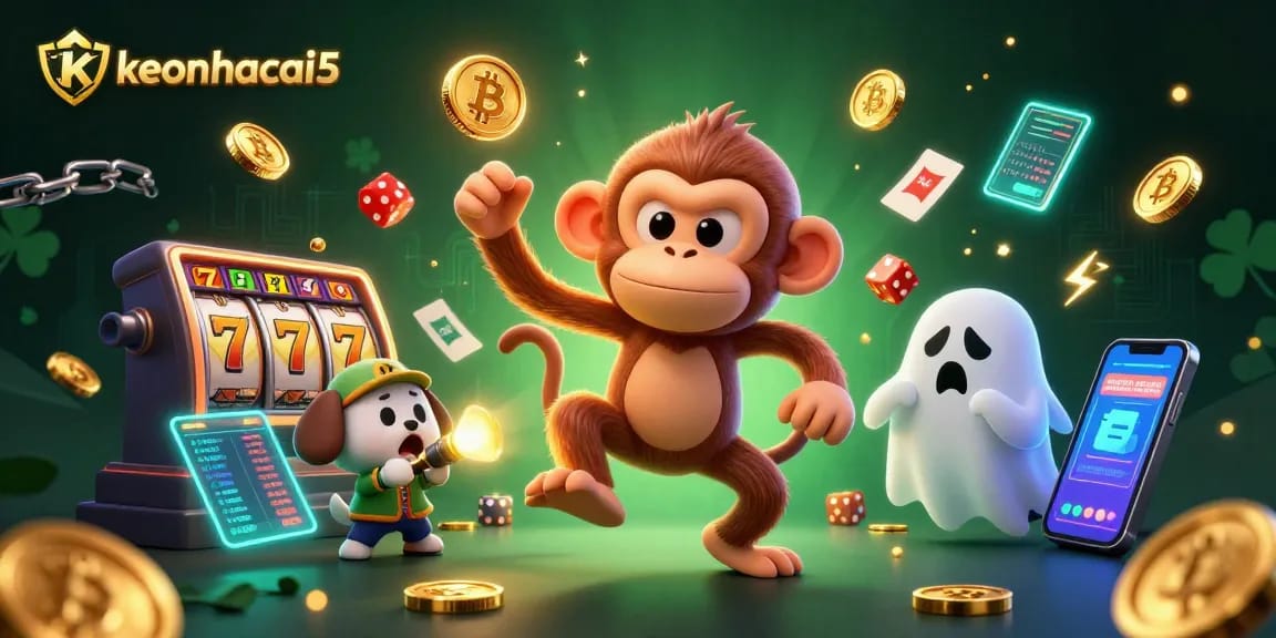Experience the thrill of keonhacai5 with a vibrant 3D scene of gambling excitement.