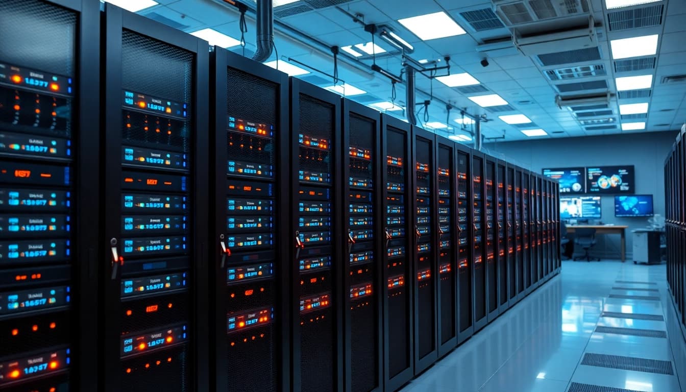 Explore cheap colocation services in a modern server infrastructure highlighting efficiency and reliability.