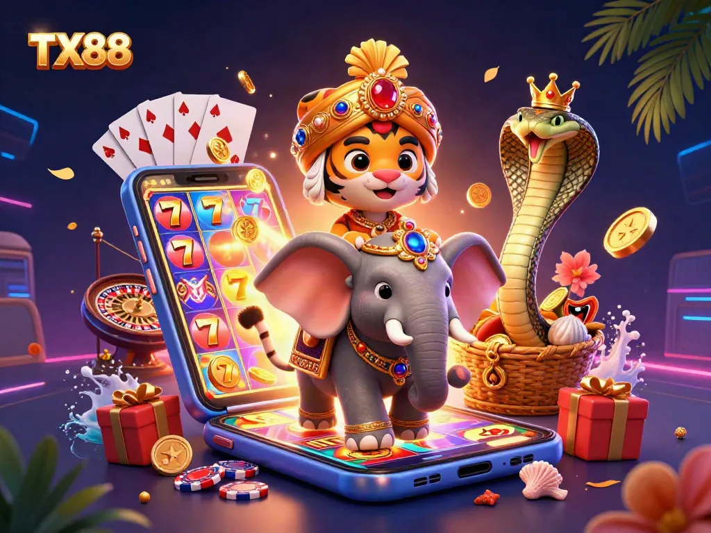 Experience exhilarating gameplay at TX88 with colorful slot games, animated characters, and immersive casino thrills.