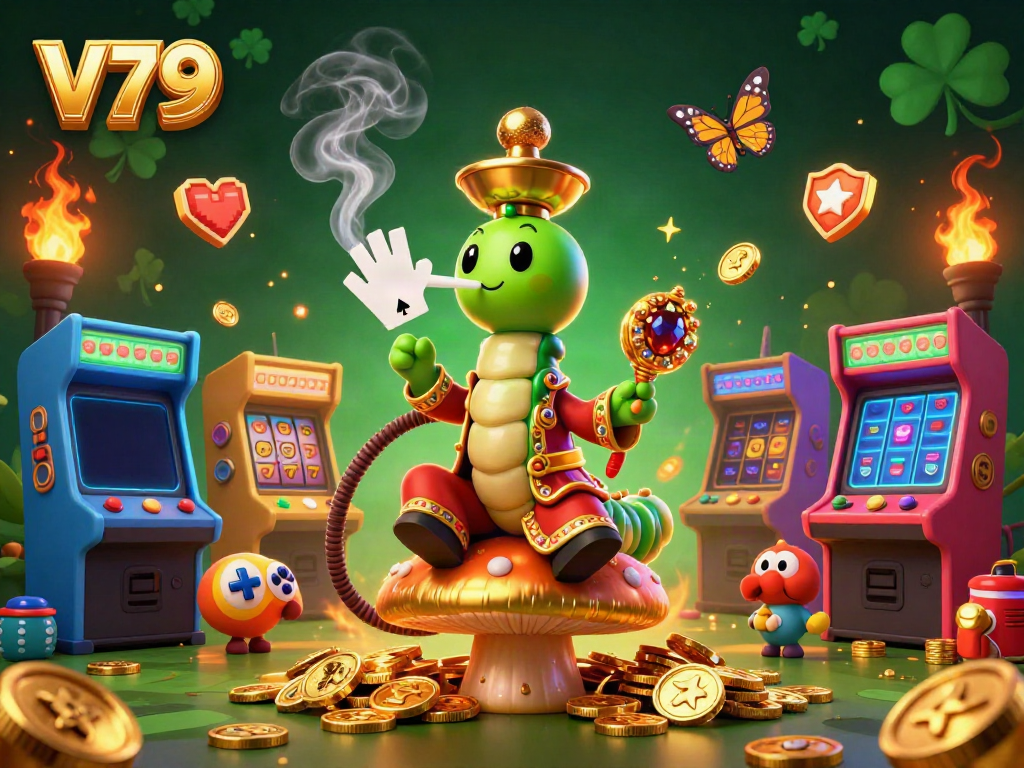 Experience V79's vibrant 3D casino scene filled with animated gaming elements and stunning characters.