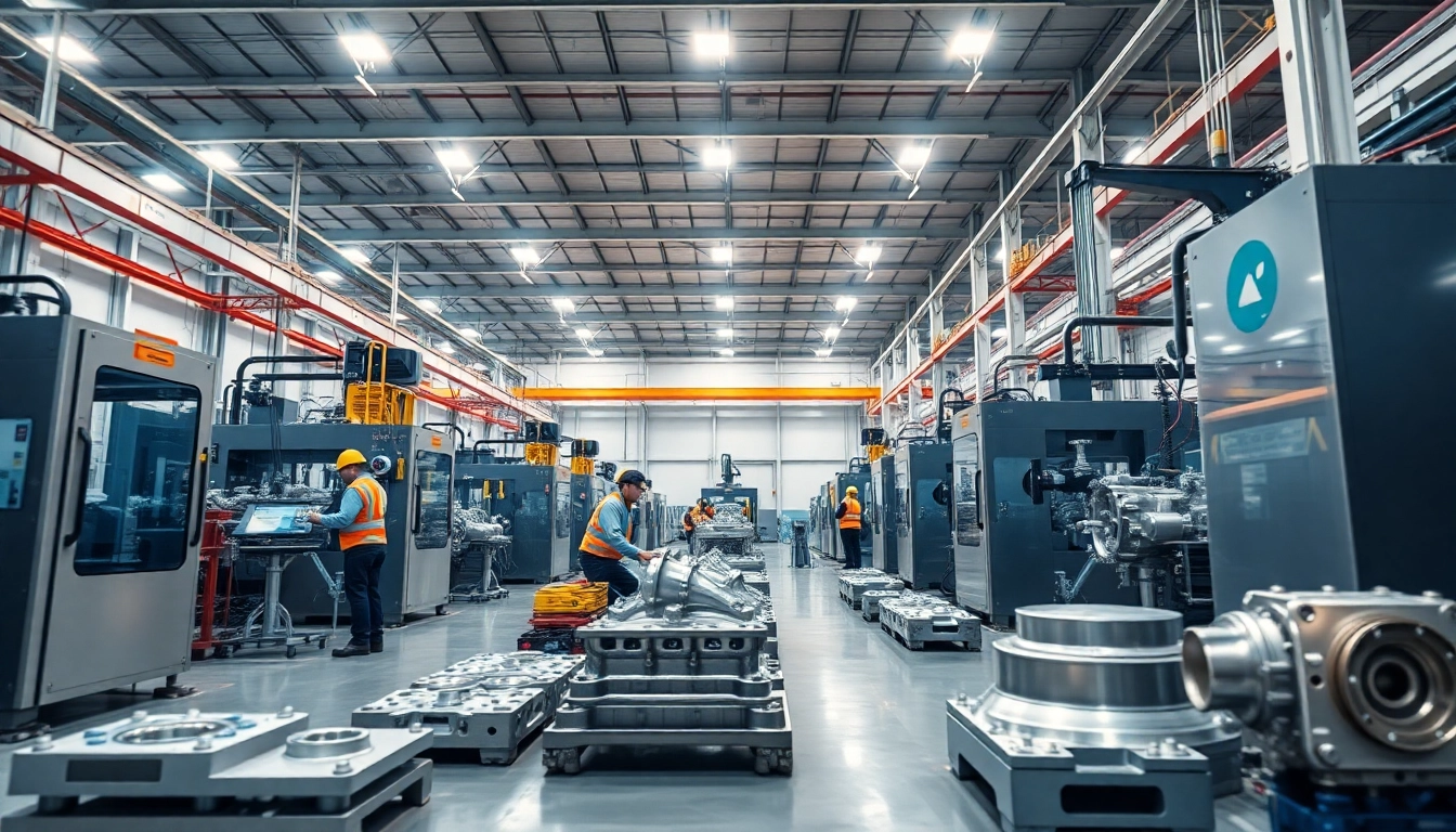Precision aluminum die casting in Malaysia, showcasing advanced manufacturing processes and skilled workers.