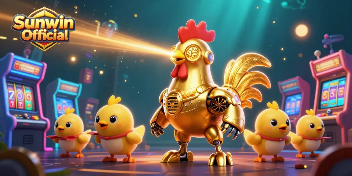 Engage with Sunwin Official's vibrant casino gaming scene featuring 3D cartoon characters and dynamic elements.