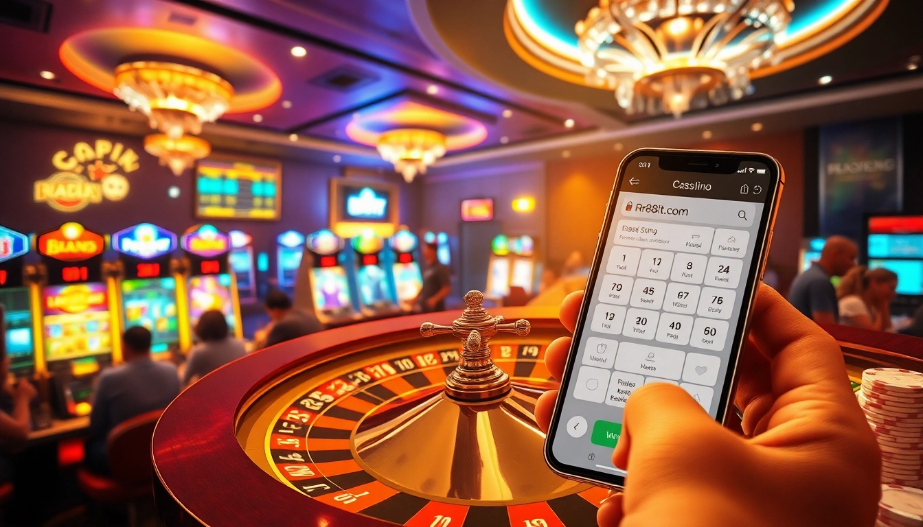 Experience thrilling gameplay at rr88it.com with vibrant slot machines and a glamorous casino atmosphere.