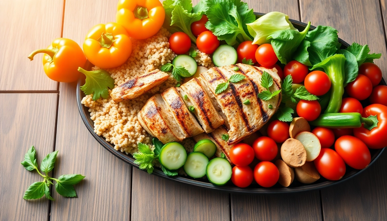Indulge in a vibrant healthy food platter rich in colorful vegetables and nutritious proteins.