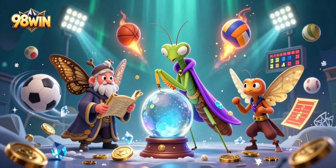 Experience thrilling sports betting excitement with 98WIN's vibrant gaming illustration