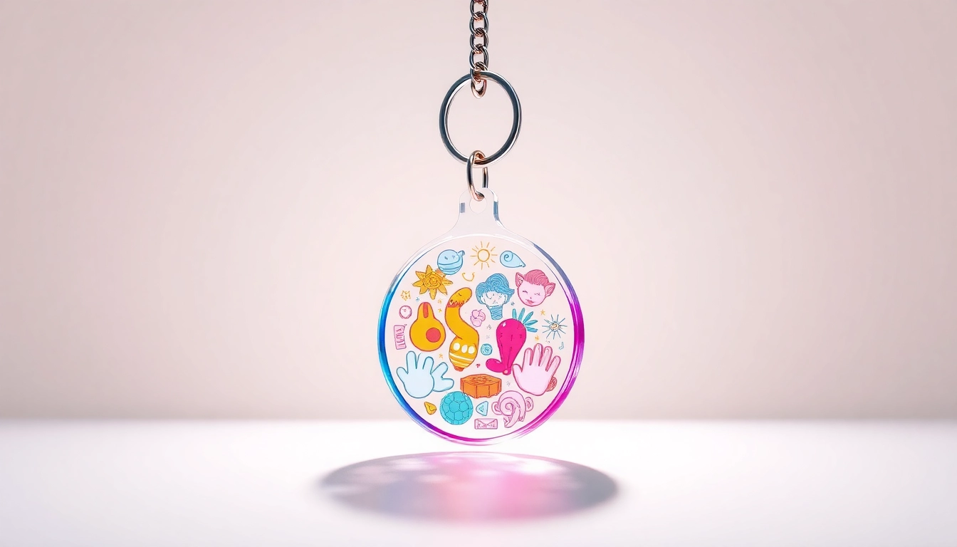 Acrylic keychain custom showcasing vibrant design and smooth finish