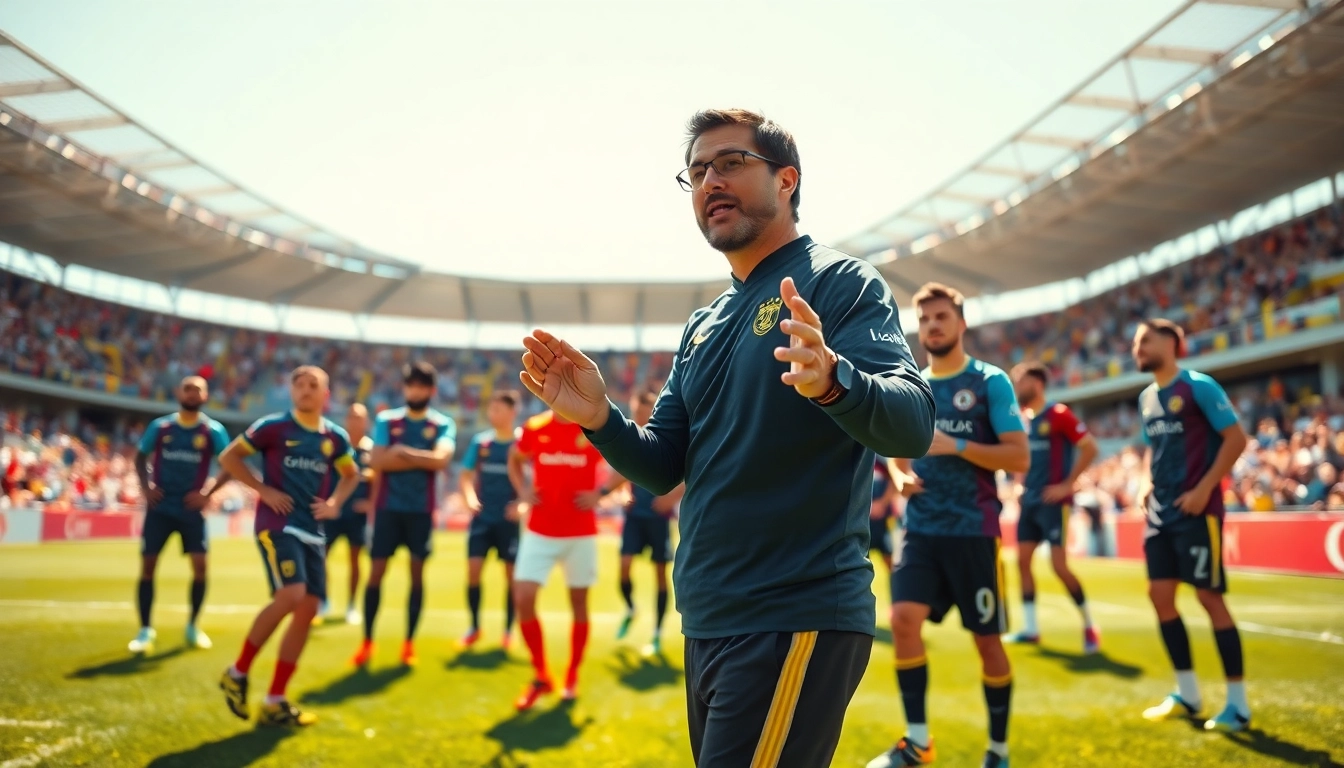 Silva coach Marco Silva motivating his players during an energetic training session.