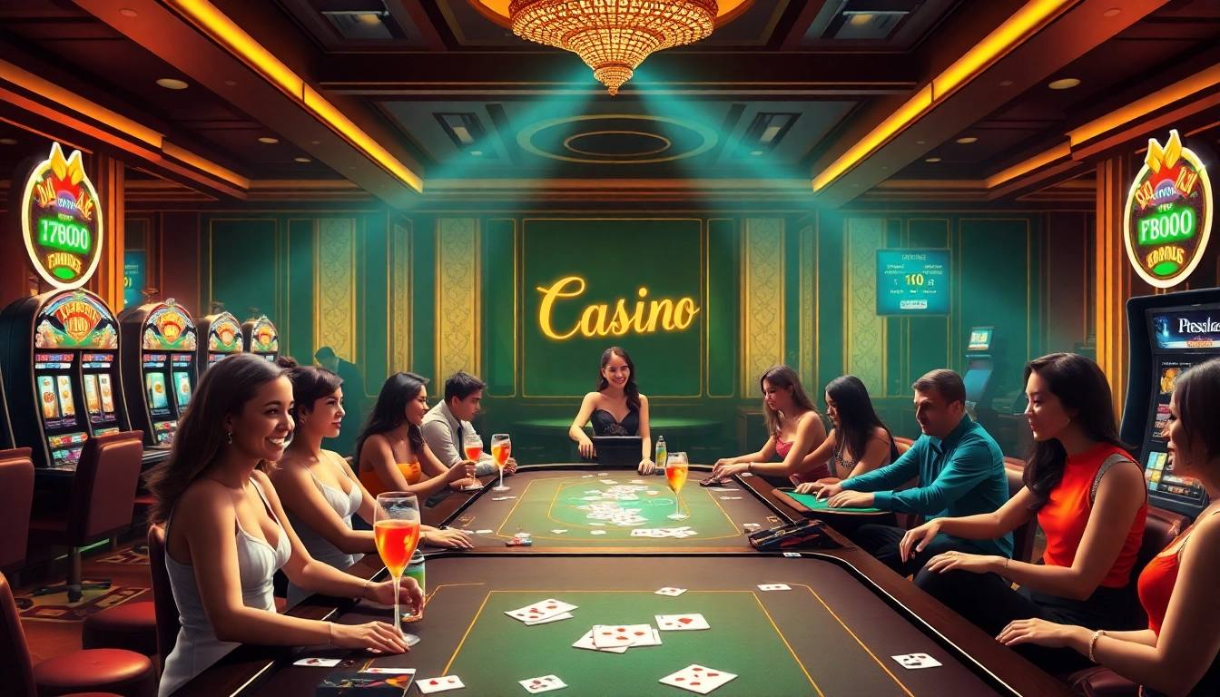 Players enjoying an exciting gaming experience at https://fb88nn.com/ casino, showcasing vibrant energy and engagement.