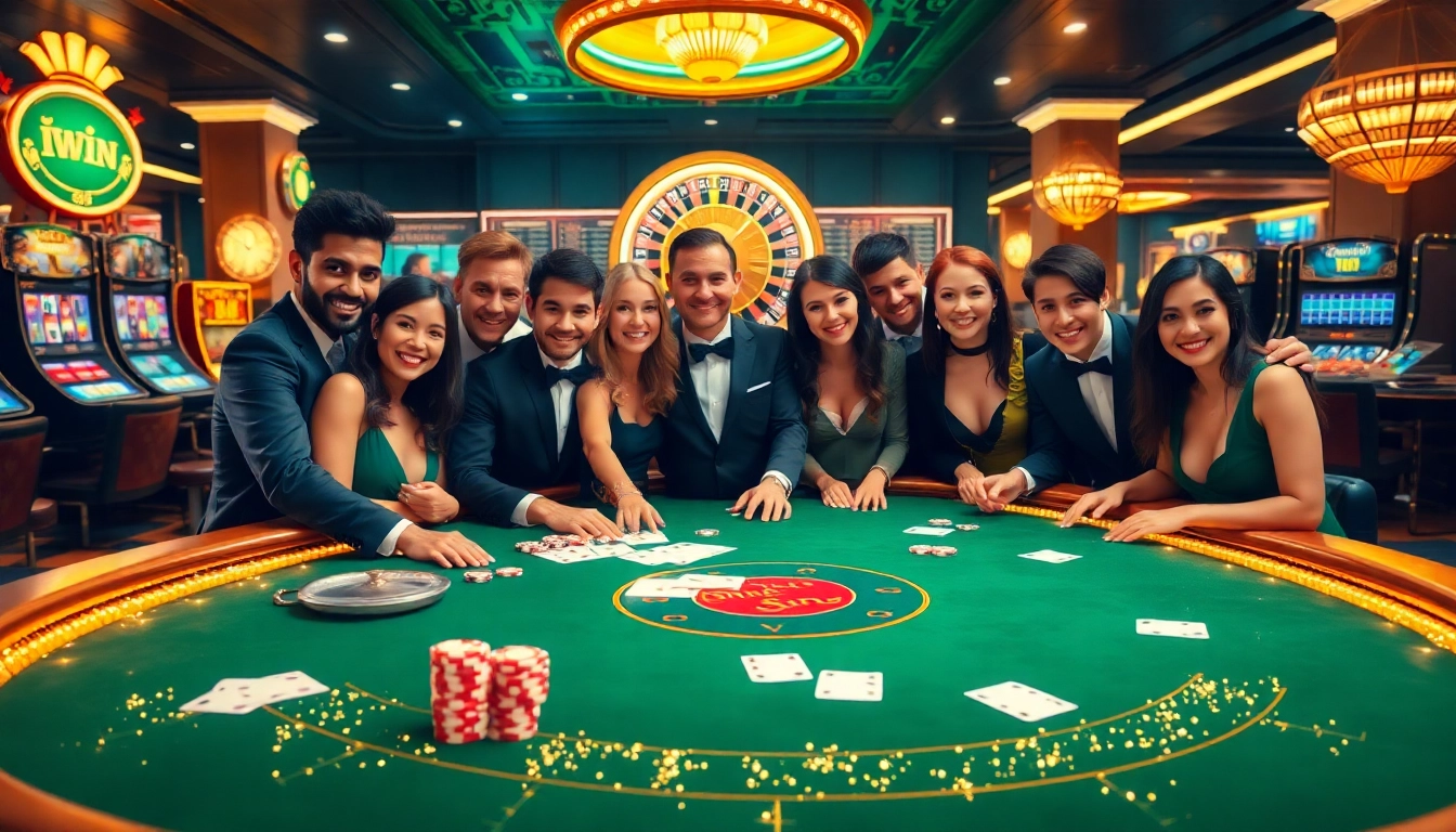 Engaging scene of players enjoying high-stakes games at the iwin club casino.