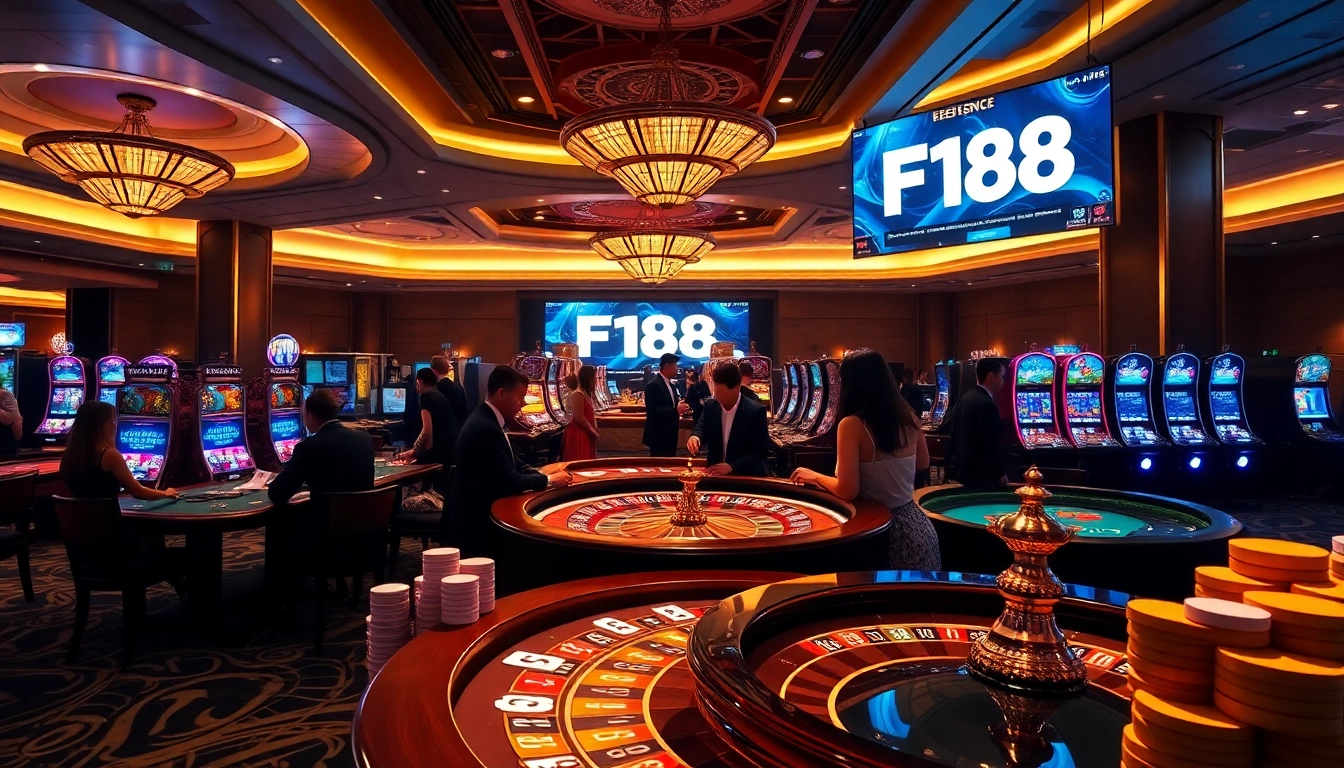 Experience F168 excitement with lively casino tables, cards, and poker chips.