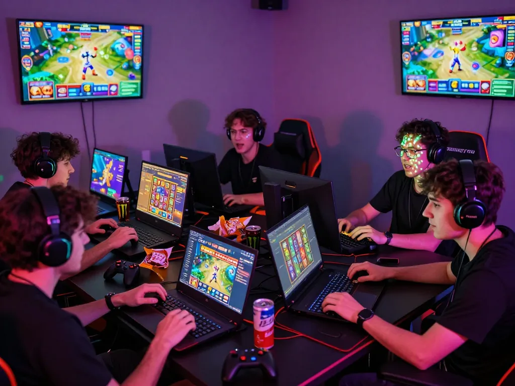 Exciting Sunwin online gaming scene with diverse players immersed in vibrant gameplay.
