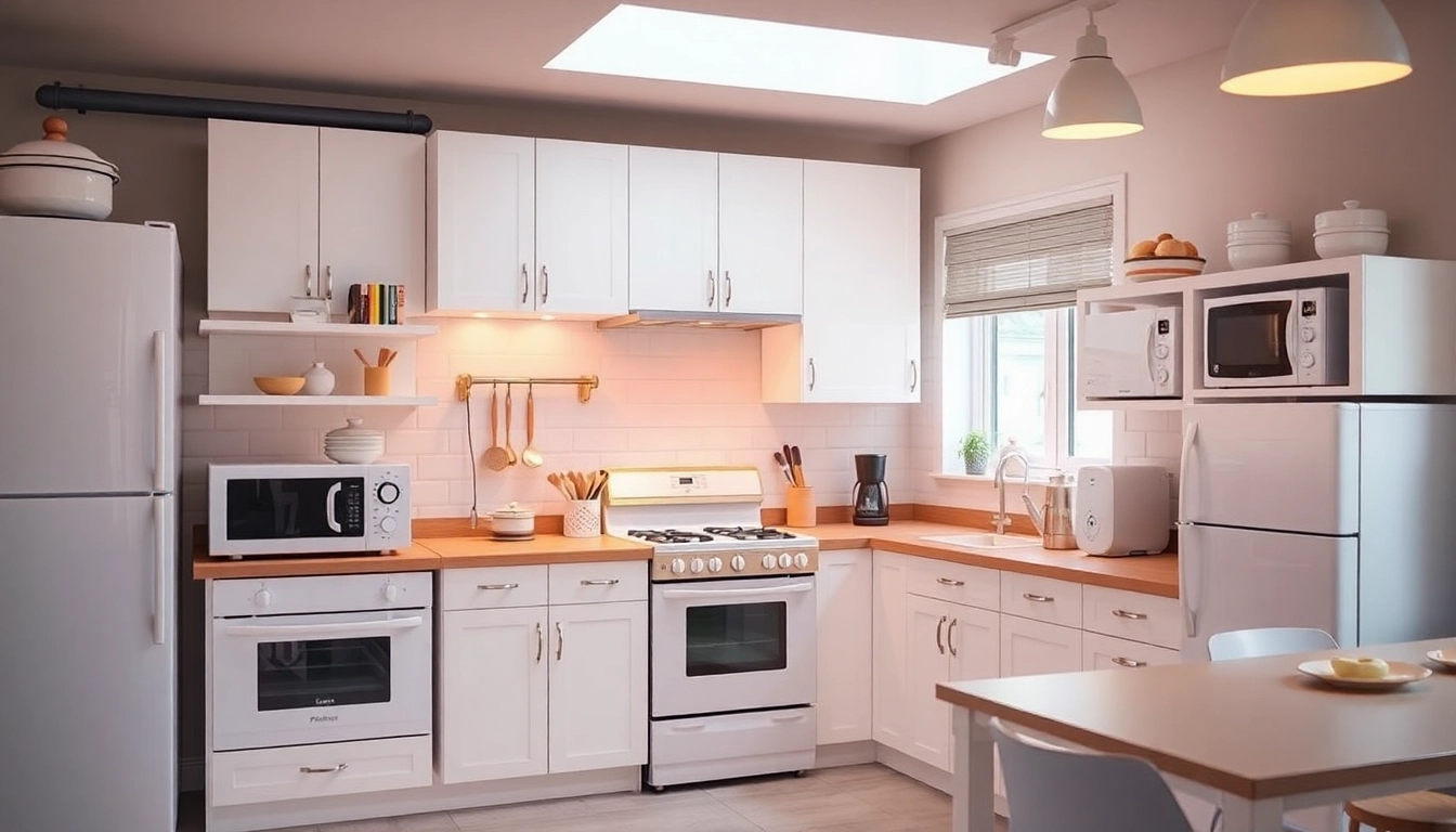 Explore бяла техника, showcasing a modern kitchen filled with high-quality white appliances for a stylish home.
