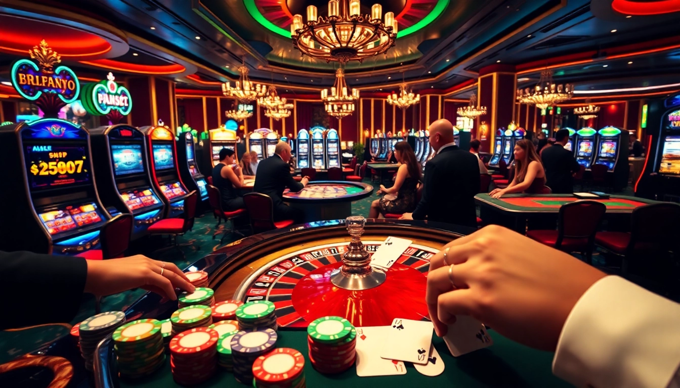 Experience the excitement of gaming at https://mb66-th.com/ with colorful poker chips and vibrant casino tables.