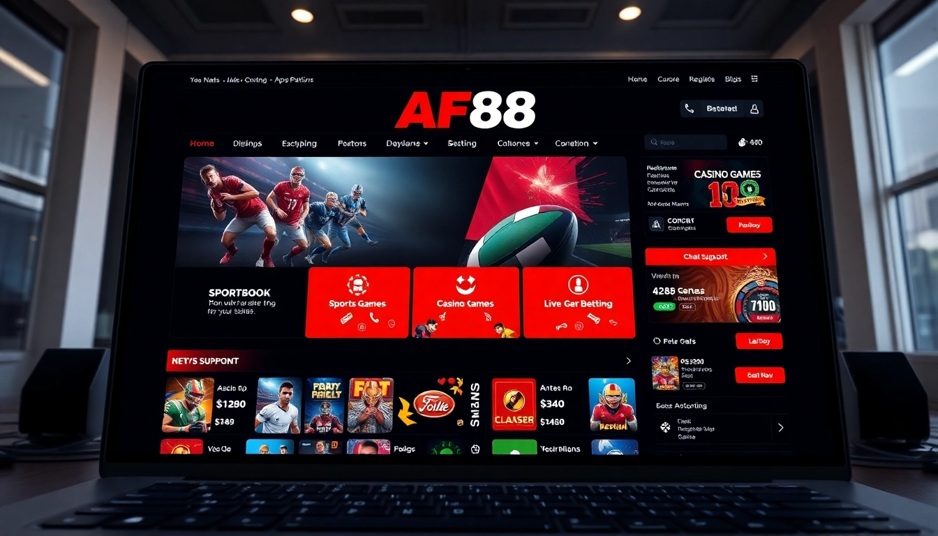 AF88 online gambling interface showcasing user-friendly design and vibrant promotions.
