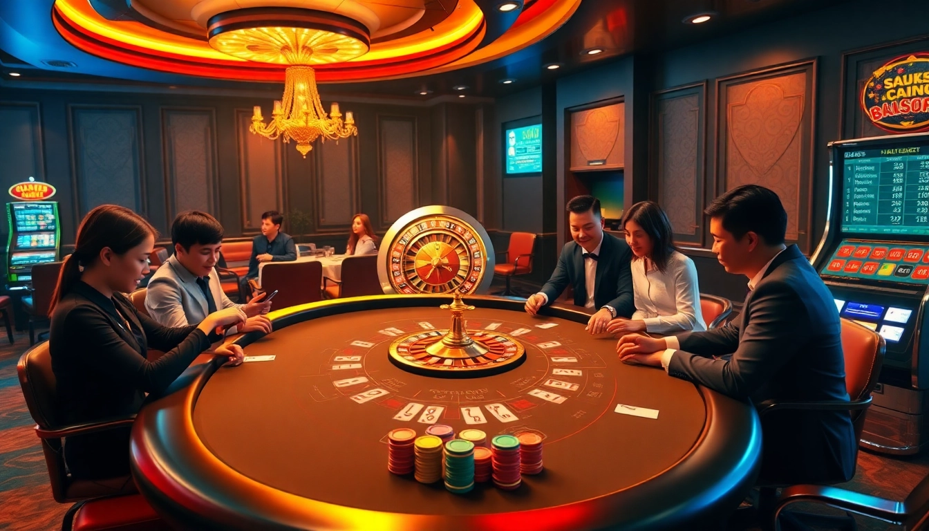 Engage in thrilling online gaming at Lc88 with vibrant roulette, cards, and enthusiastic players.
