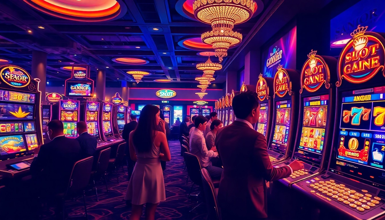 Experience the thrill of Slot Gacor Hari ini with luxurious slot machines in an upscale casino atmosphere.
