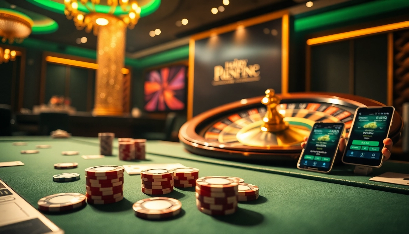 Enjoying the thrill of 상품권소액결제 at an upscale casino table with cards and chips.