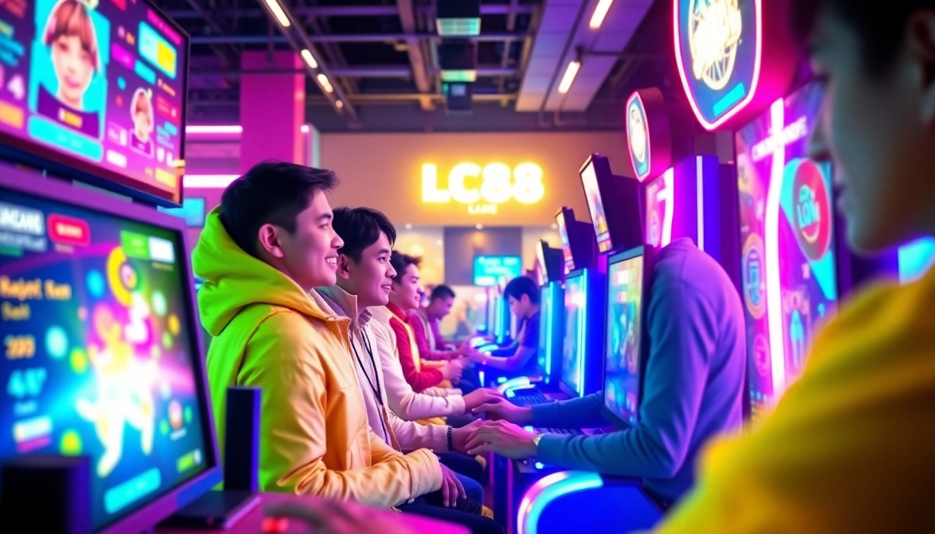 Engaging scene of players enjoying the LC88 Game in a vibrant digital environment.
