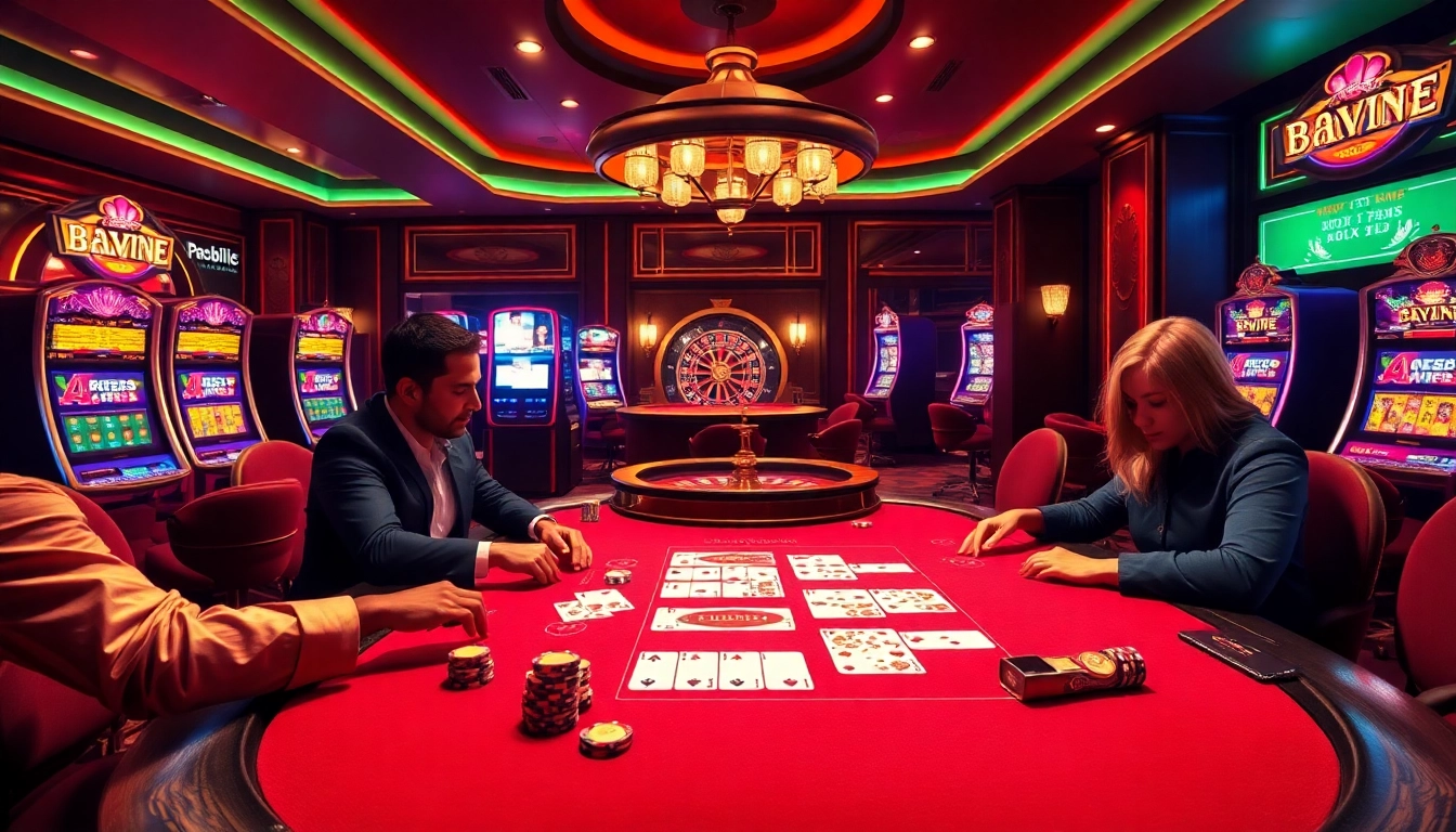 Experience link 98win at a luxurious poker table with engaged players and vibrant casino elements.