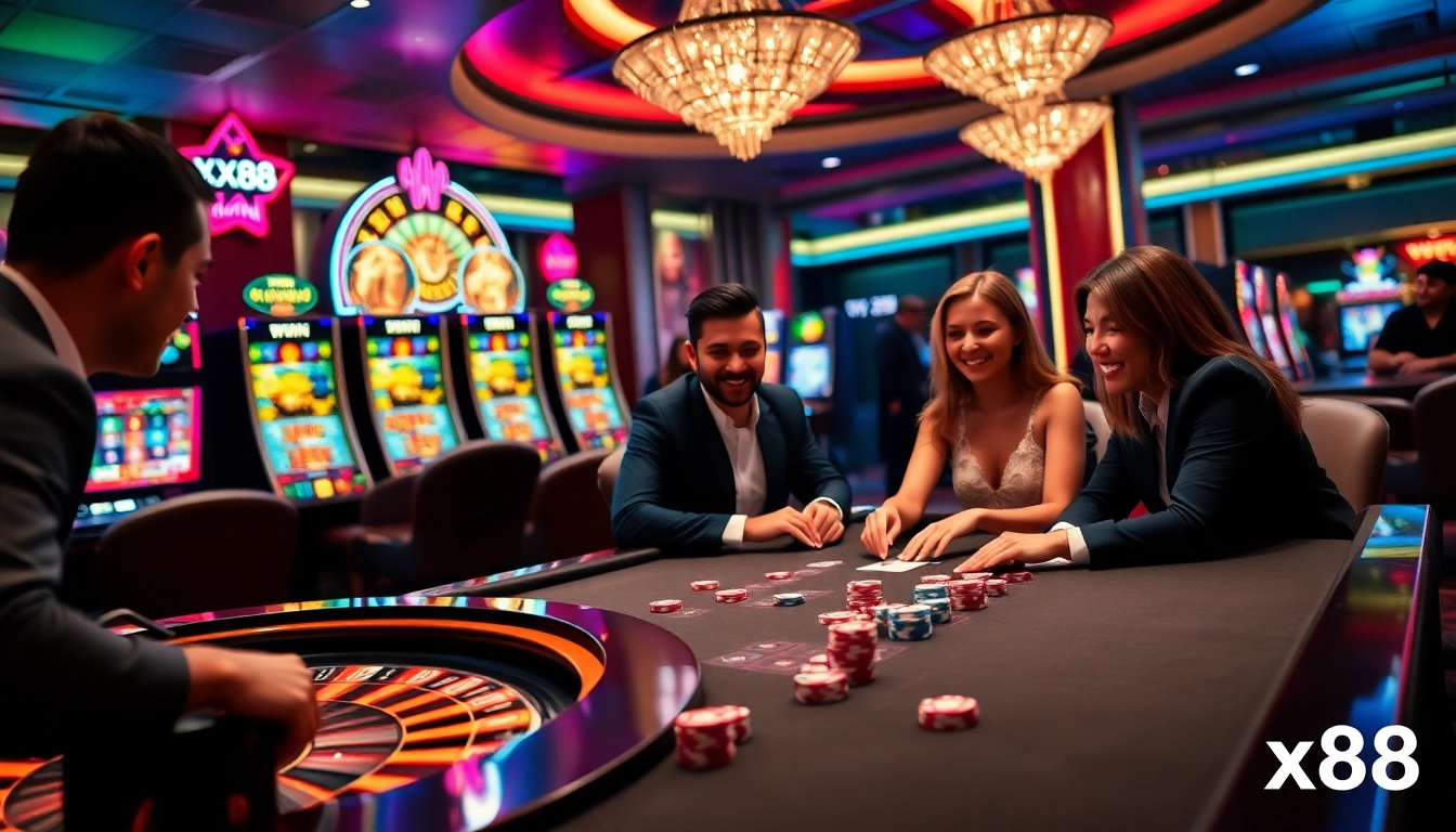 Experience thrilling gameplay at xx88 with vibrant casino tables and captivating slots.