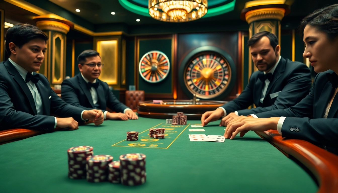 Exciting poker game at GG88 COM with players placing bets and vibrant casino atmosphere.