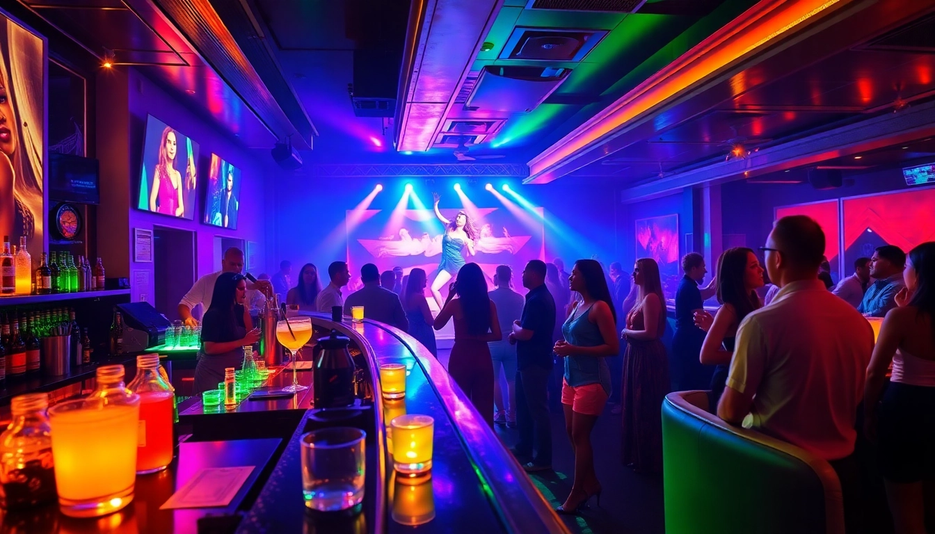 Dynamic atmosphere at a Night club sxm with vibrant lights and lively crowds.