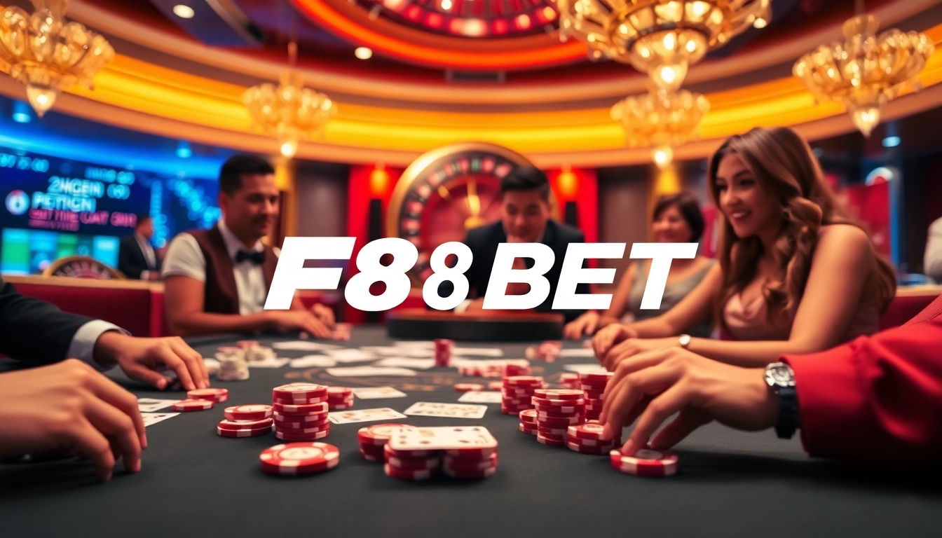 Experience thrilling gameplay at F8 BET with vibrant casino tables, cards, and excitement.
