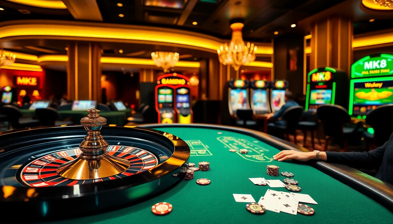 Engaging in thrilling MK8 casino games with luxurious atmosphere and poker action.