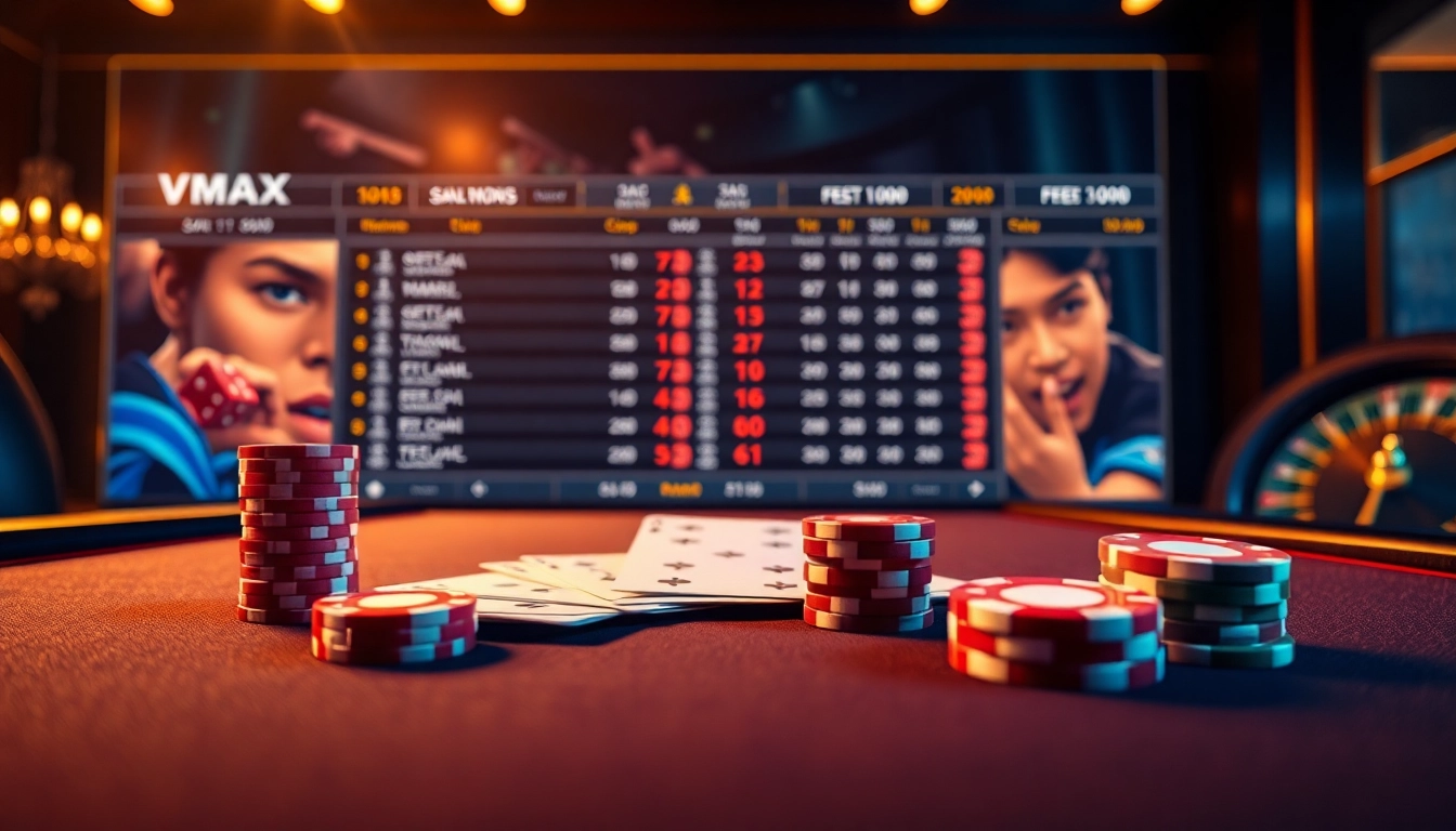 Experience thrilling action at https://vmax1.co/ with engaging gameplay on a casino table.