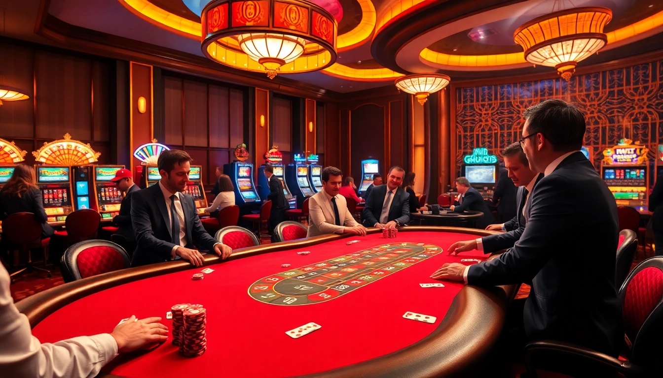 Players at the table enjoy a thrilling hello88 poker game, showcasing excitement and strategy.