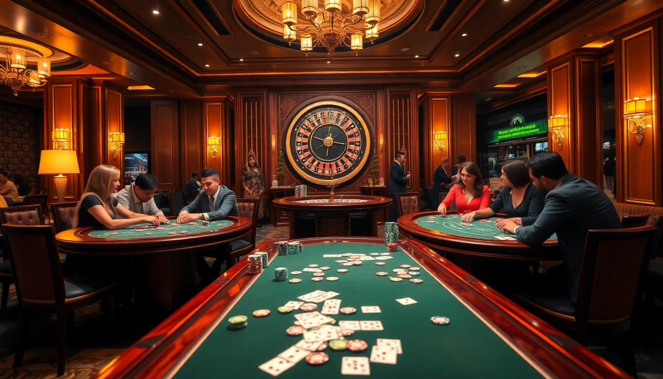 Experience the thrill of gaming with 789clubar.com, showcasing players engaging at poker tables.