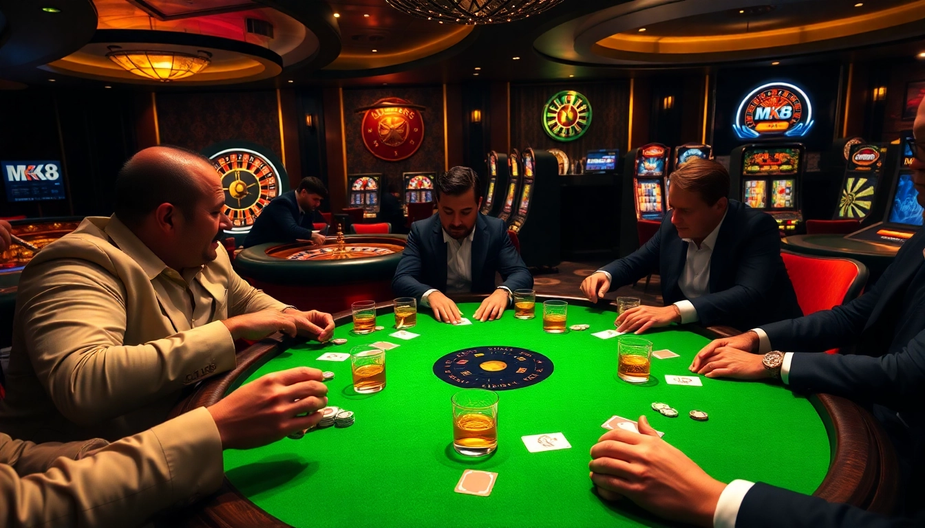 Experience the thrill of winning at the MK8 casino with vibrant poker chips and elegant gameplay.