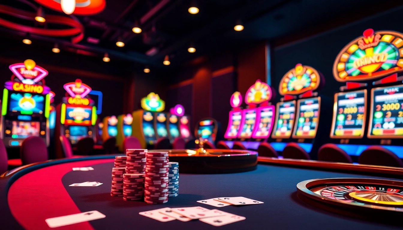Experience high-stakes excitement at abc8 with a dynamic poker table and colorful slots.