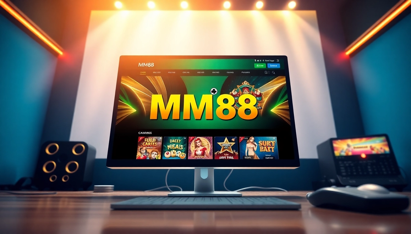 MM88 online gaming interface showcasing vibrant games and sleek design.