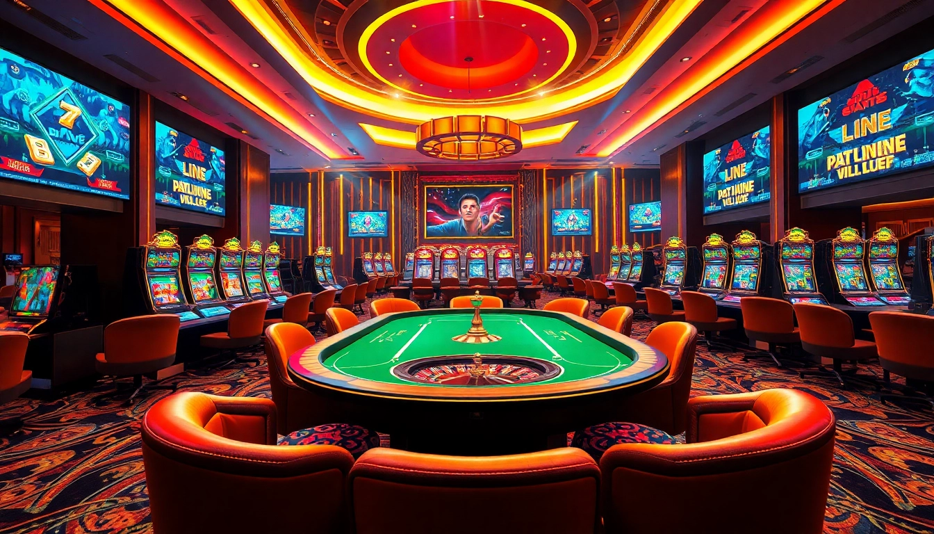 Experience the excitement at Kp88.com with vibrant casino visuals including poker tables and slot machines.