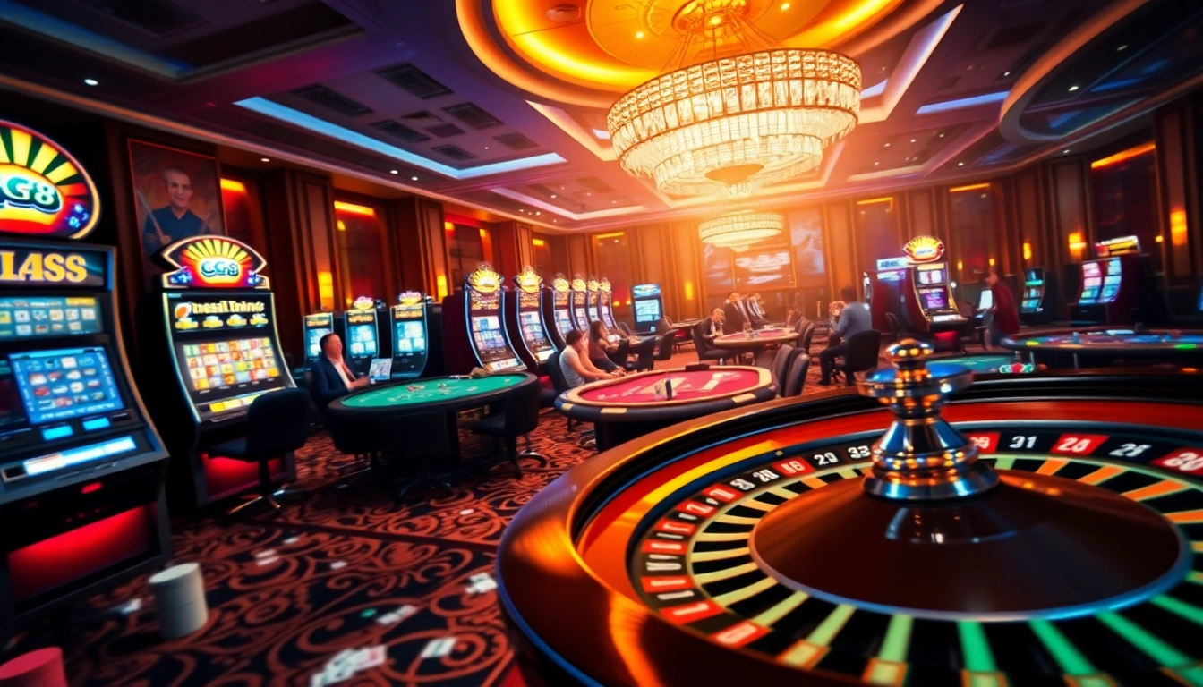 Experience the excitement of GG88 with dynamic casino games, bright lights, and engaging players.
