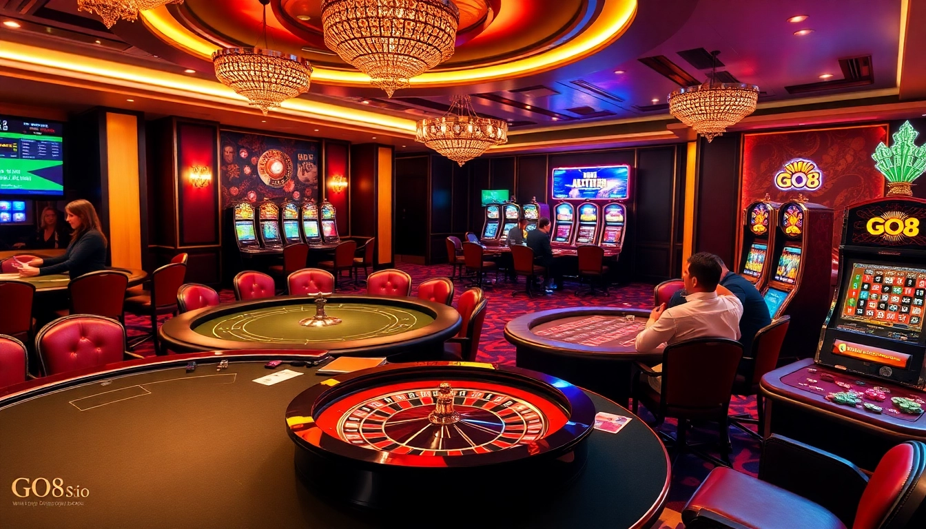 Experience thrilling casino action at https://go8s.bio/, showcasing vibrant games and luxury settings.