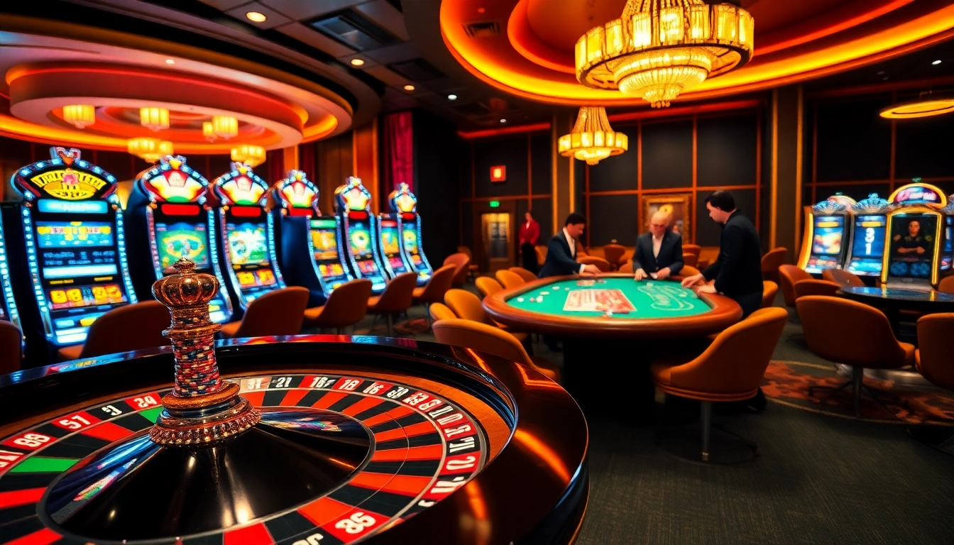 Experience the excitement of gambling at https://kubet77i.ink/ with vibrant casino visuals featuring roulette tables and slot machines.