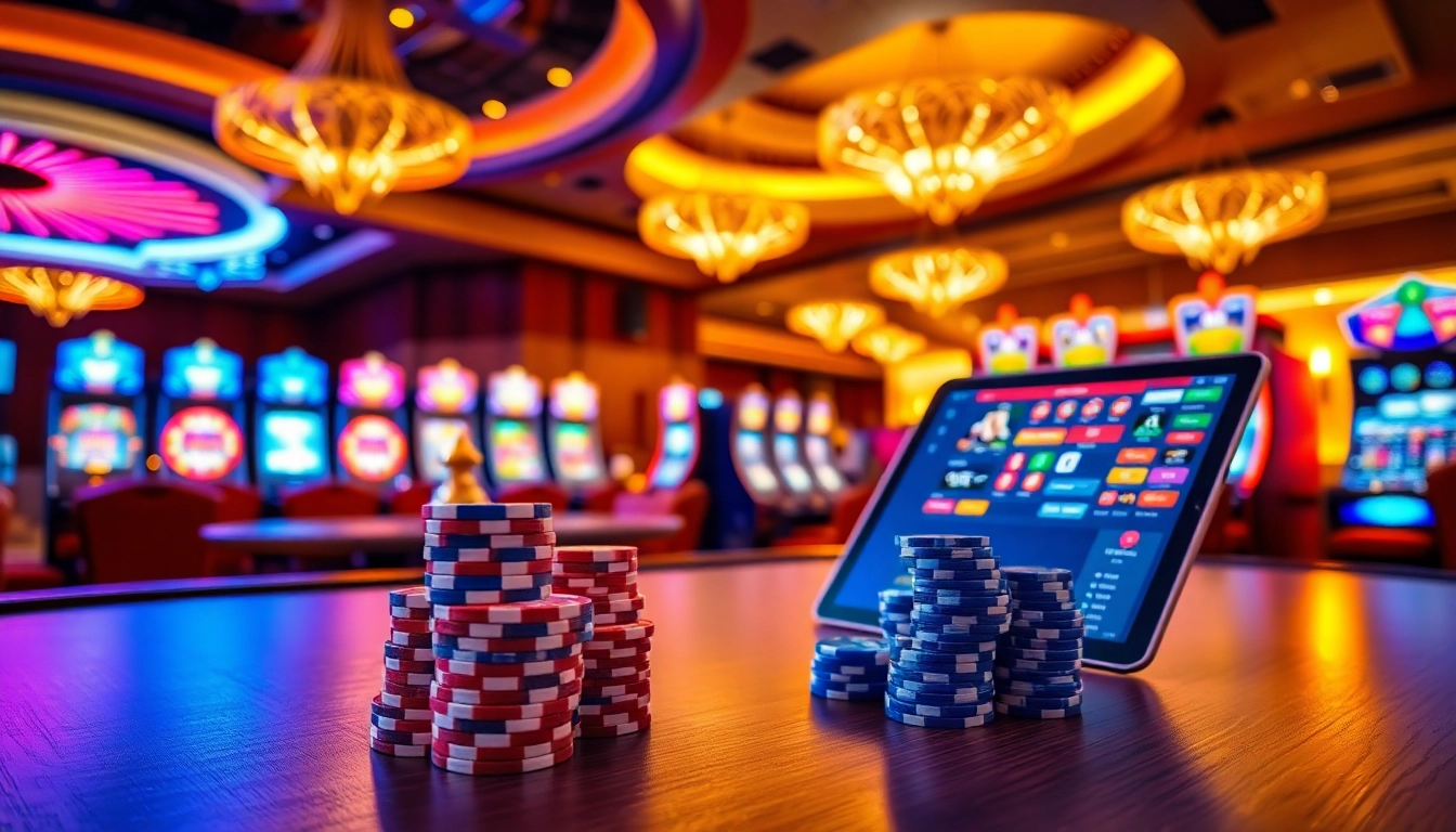 Gamble successfully at go88 with thrilling roulette and poker tables in a vibrant casino scene.