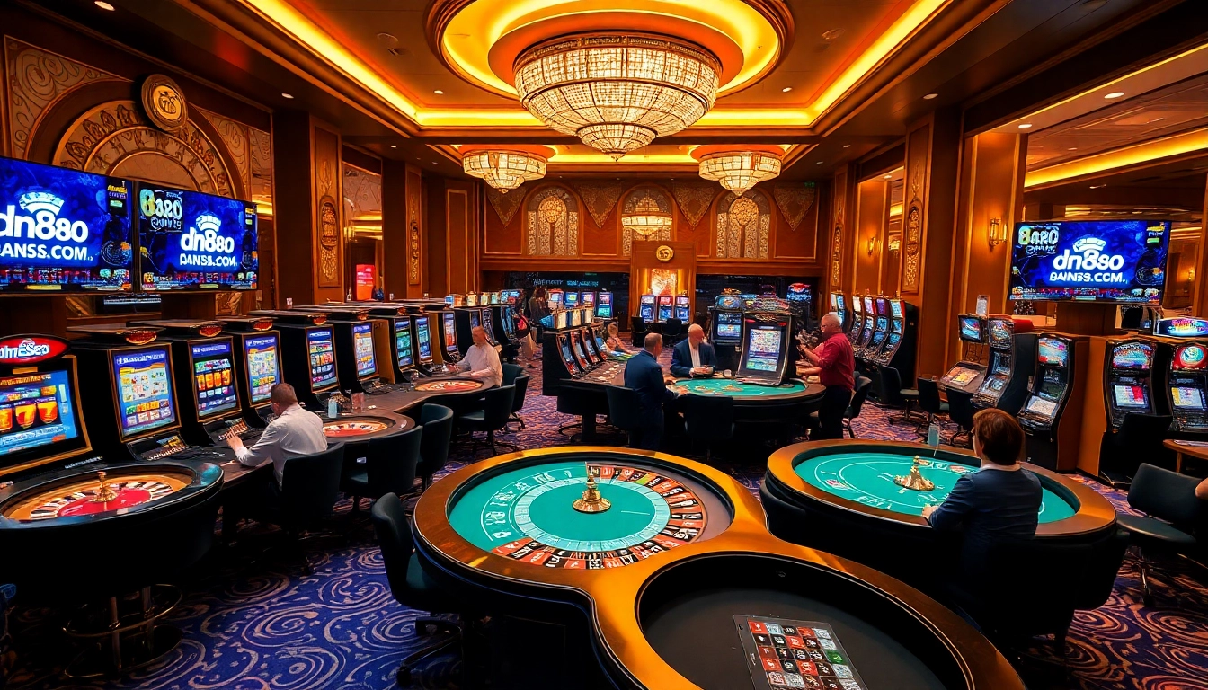 Play casino games with high energy at dn88.com, featuring vibrant tables and winning players.