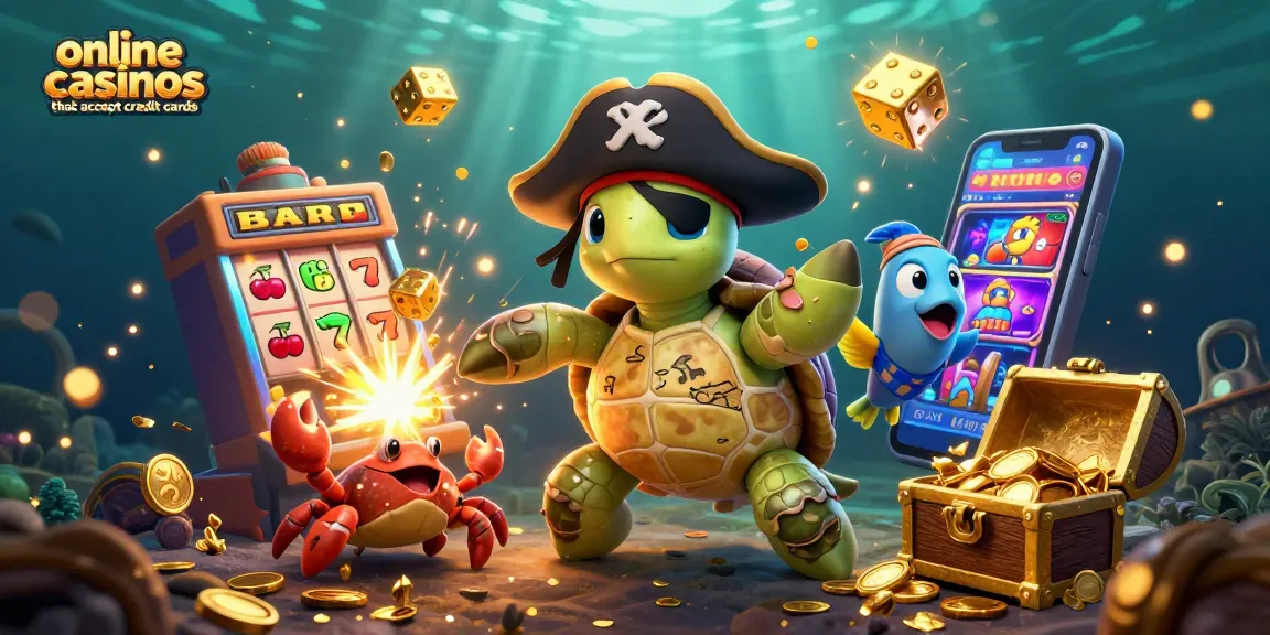 Experience online casinos that accept credit cards with vibrant characters celebrating jackpot wins among treasures.