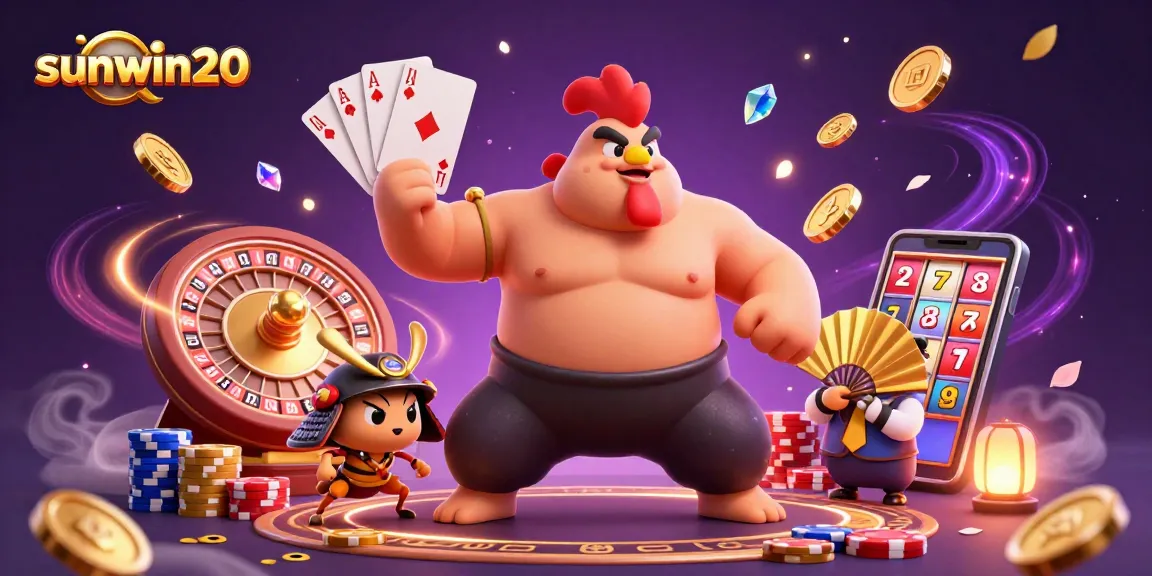 Experience thrilling action with sunwin20 as the powerful sumo rooster conquers the gambling arena!