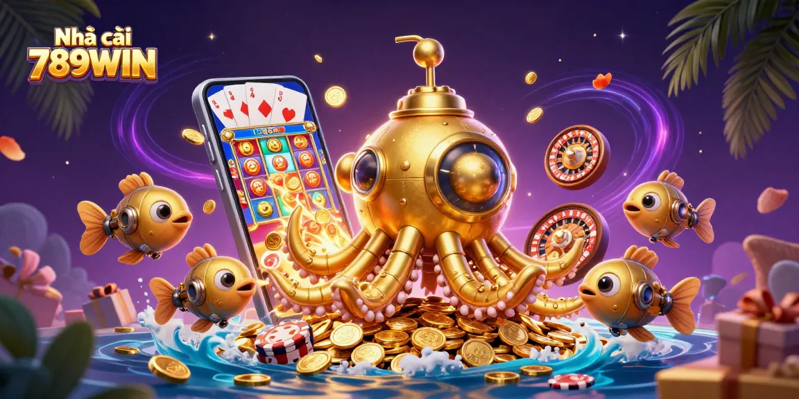 Experience thrilling gaming at Nhà cái 789WIN with vibrant slots and festive elements in a rich visual adventure.